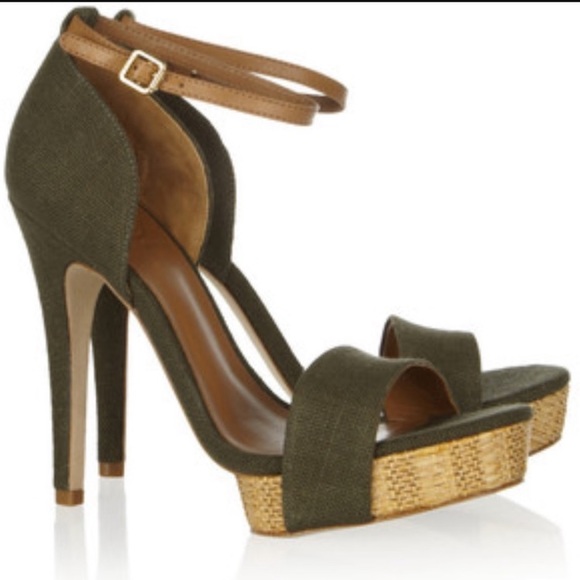 Tory Burch Shoes - EUC Tory Burch Olive Green Amina Platform Stilettos